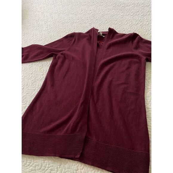 Evolution Open Front Cardigan Sweater Burgundy Available in Size XS and S​ - Picture 5 of 10